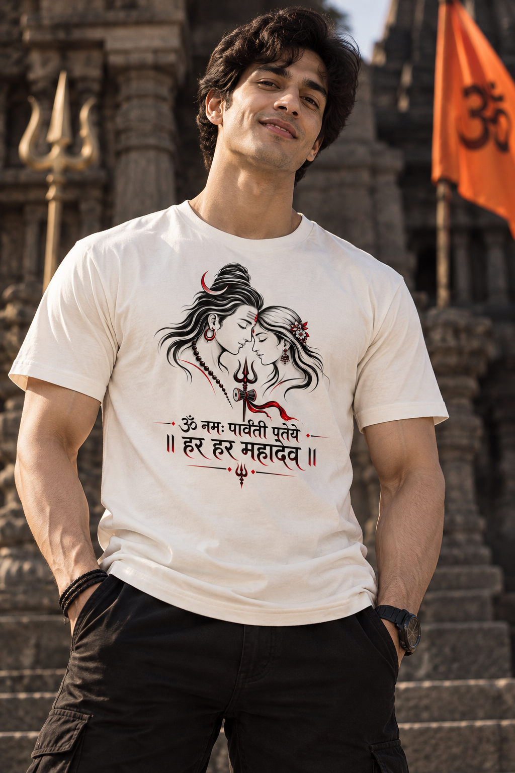 Har Har Mahadev T-Shirt 100% Cotton